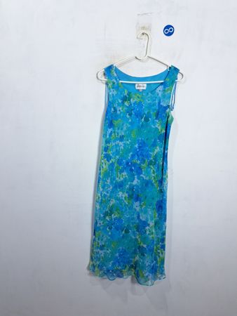 Studio I Blau Blumen Ärmelloses Kleid