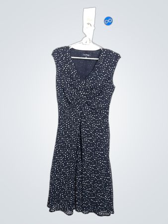 Evan-Picone Women's Navy Blue Polka Dot Dress