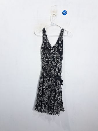 Ann Taylor LOFT Damen Schwarzes Blumendruck V-Ausschnitt Ärmelloses Kleid Größe 4