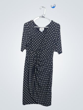 NorthStyle Black Polka Dot Twist Front Dress