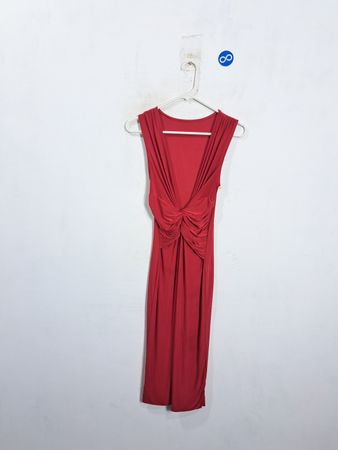 Robe froncée rouge