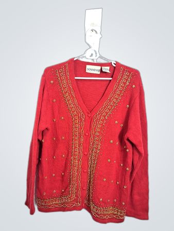 DONNKENNY CLASSICS Cardigan Rouge à Perles