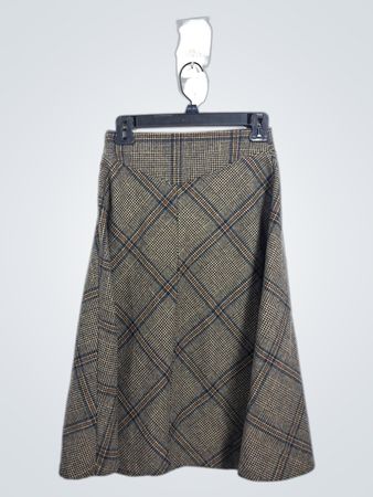 GEM Plaid Midi Skirt