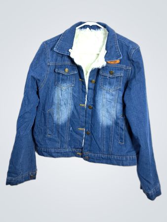 Jeansjacke mit Fellfutter