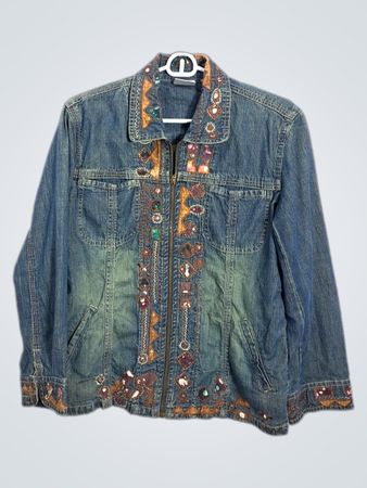 Chico's Embroidered Denim Jacket