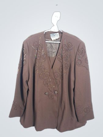 Brown Beaded Blazer