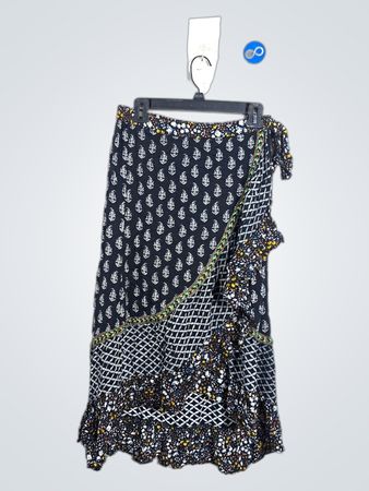 CHRISTIAN SIRIANO NEW YORK Schwarzer Blumendruck Rüschenshirt Wickelrock