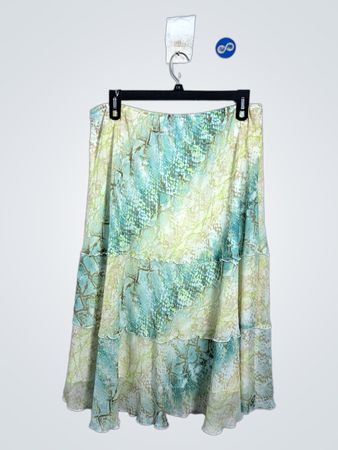 Stufiger Schlangenhaut-Print Midi-Rock