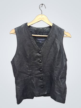 Tristan & Iseut Black Leather Vest M/M