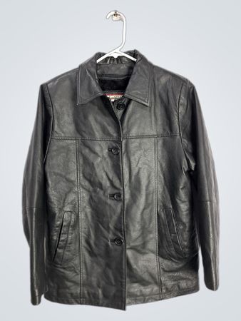 Tudor Court by Haband Black Leather Jacket