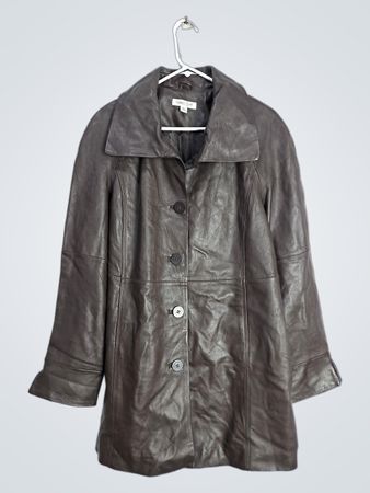 Coldwater Creek Women's Brown Leather Coat