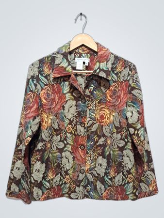 Coldwater Creek Damen Blumenmuster Knopfleiste Jacke