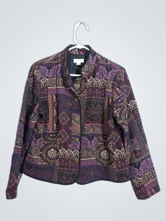 Christopher & Banks Women's Tapestry Print Blazer