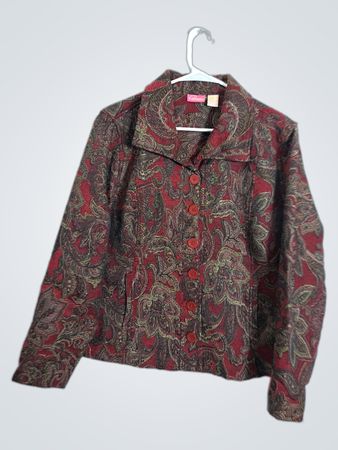 Cappagallo Women's Paisley Print Button-Up Jacket