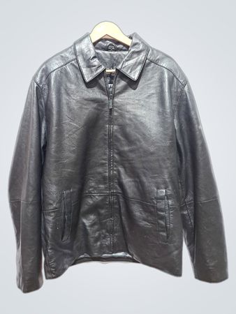 Veste en cuir noir Nicole Miller