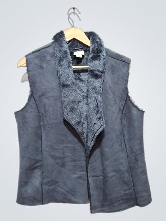 Veste sans manches en fausse fourrure doublée pour femmes