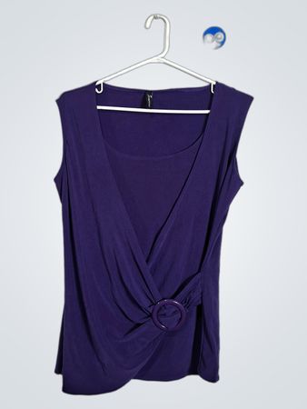 Purple Sleeveless Top with Ring Detail