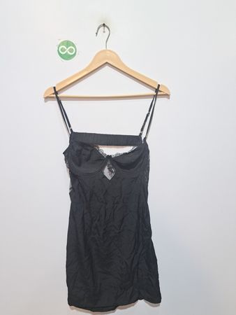 Princess Polly Black Lace Trim Mini Dress