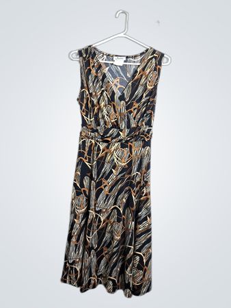 Jessica Sleeveless V-Neck Printed Dress