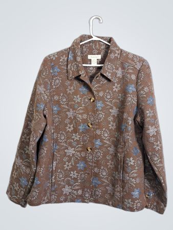 Appleseed's Floral Print Button-Up Jacket