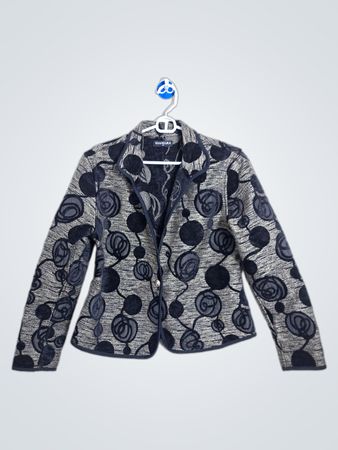 KHANGURA Damen Schwarz und Gold Muster Blazer