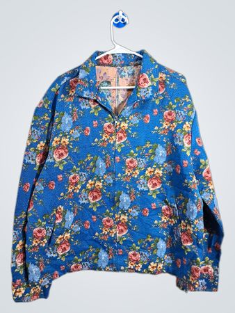Blue Floral Print Jacket