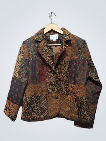 Erin London Women's Paisley Patchwork Blazer Jacket