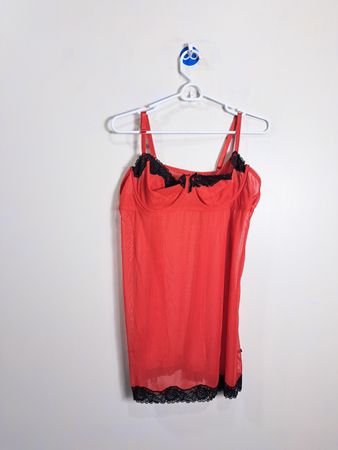 POPPY LINGERIE Red Mesh Lace Babydoll