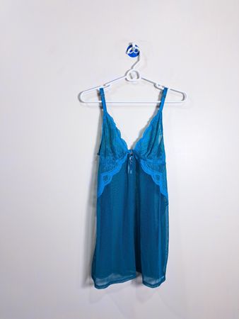 Auden Teal Lace Trim Babydoll Lingerie