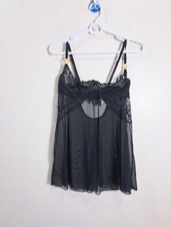 OH LA LA CHERI PARIS Schwarzes Spitzen-Babydoll