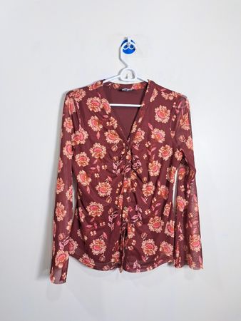 BTFBM Haut en mesh à imprimé floral