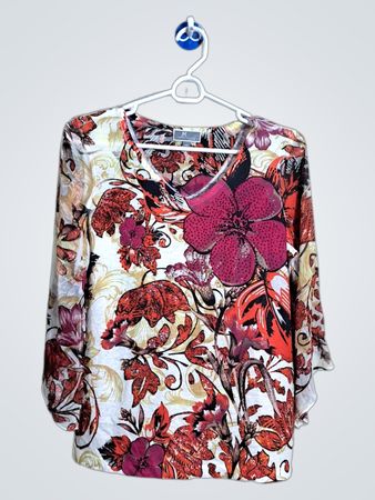 JM Collection Petite Floral Print Top