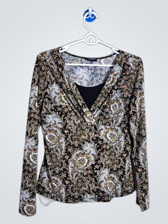 Perception Concept Paisley Print Long Sleeve Top
