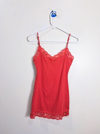 Bozzolo Red Lace Trim Cami Top