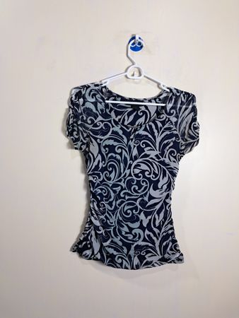 Sheer Burnout Floral Print Top