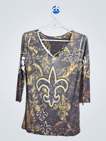 T-Shirt mit Fleur-de-lis-Muster