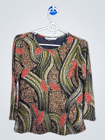 PETER NYGARD Women's Printed Long Sleeve Top