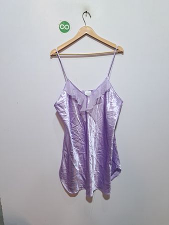 Secret Treasures Lavande Satin Ruffle Cami