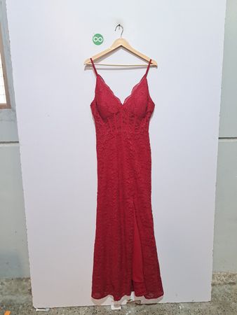 Morgan & Co. Red Lace Maxi Dress