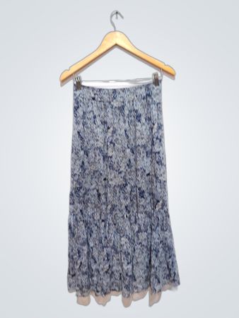 Witchery Damen Größe 6 Blau Floral Druck Midi Rock