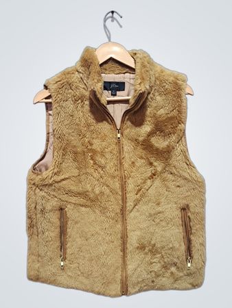 J. Crew Brauner Kunstfell-Weste
