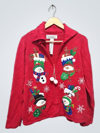 Tiara International Christmas Collection Zip-Up Sweater