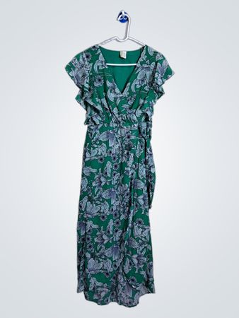Green Floral Print Maxi Dress