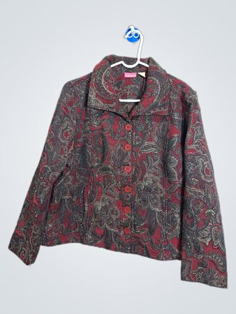 Cappogallo Women's Paisley Print Blazer Jacket