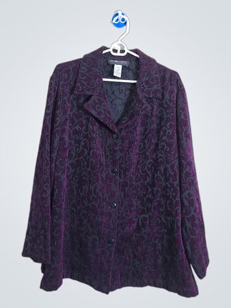 Sag Harbor Woman Purple Patterned Blazer
