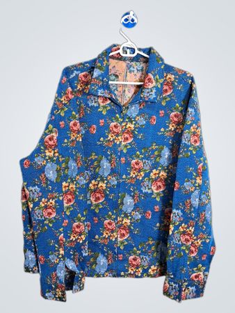 Blue Floral Print Jacket