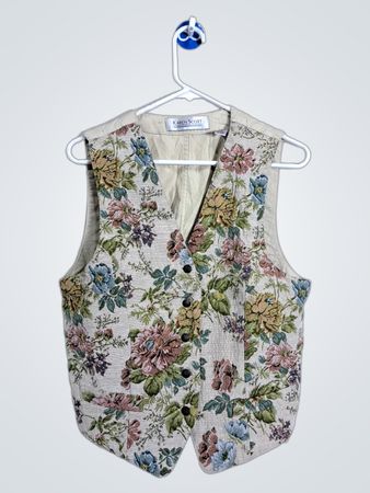 Karen Scott Floral Tapestry Vest