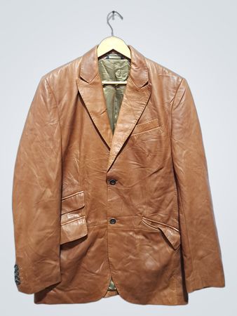 Blazer en cuir marron