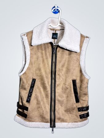 Veste en suède synthétique pour femme doublée en Sherpa