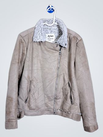 Dylan Faux Suede Sherpa gefütterte Motorradjacke
